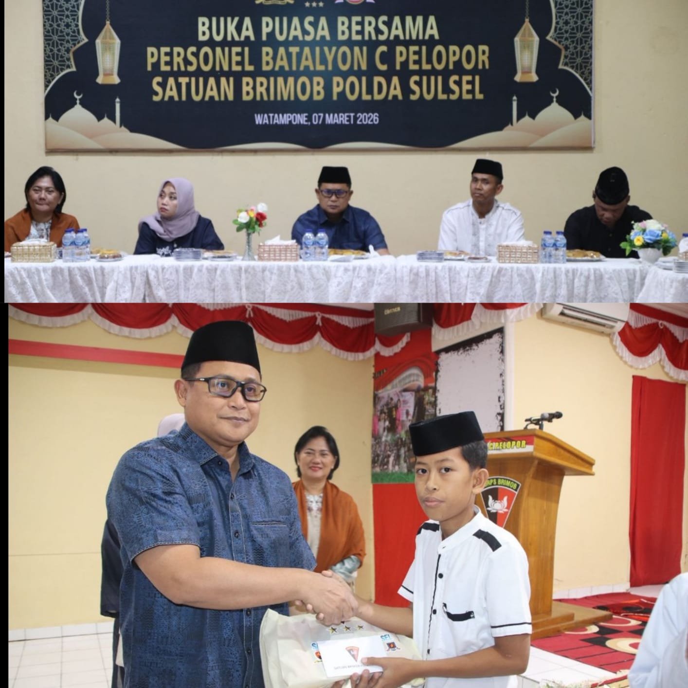 Batalyon C Pelopor Sat Brimob Polda Sulsel Gelar Acara Bukber Dan Bagi Paket Ramadan Kepada Anak Yatim