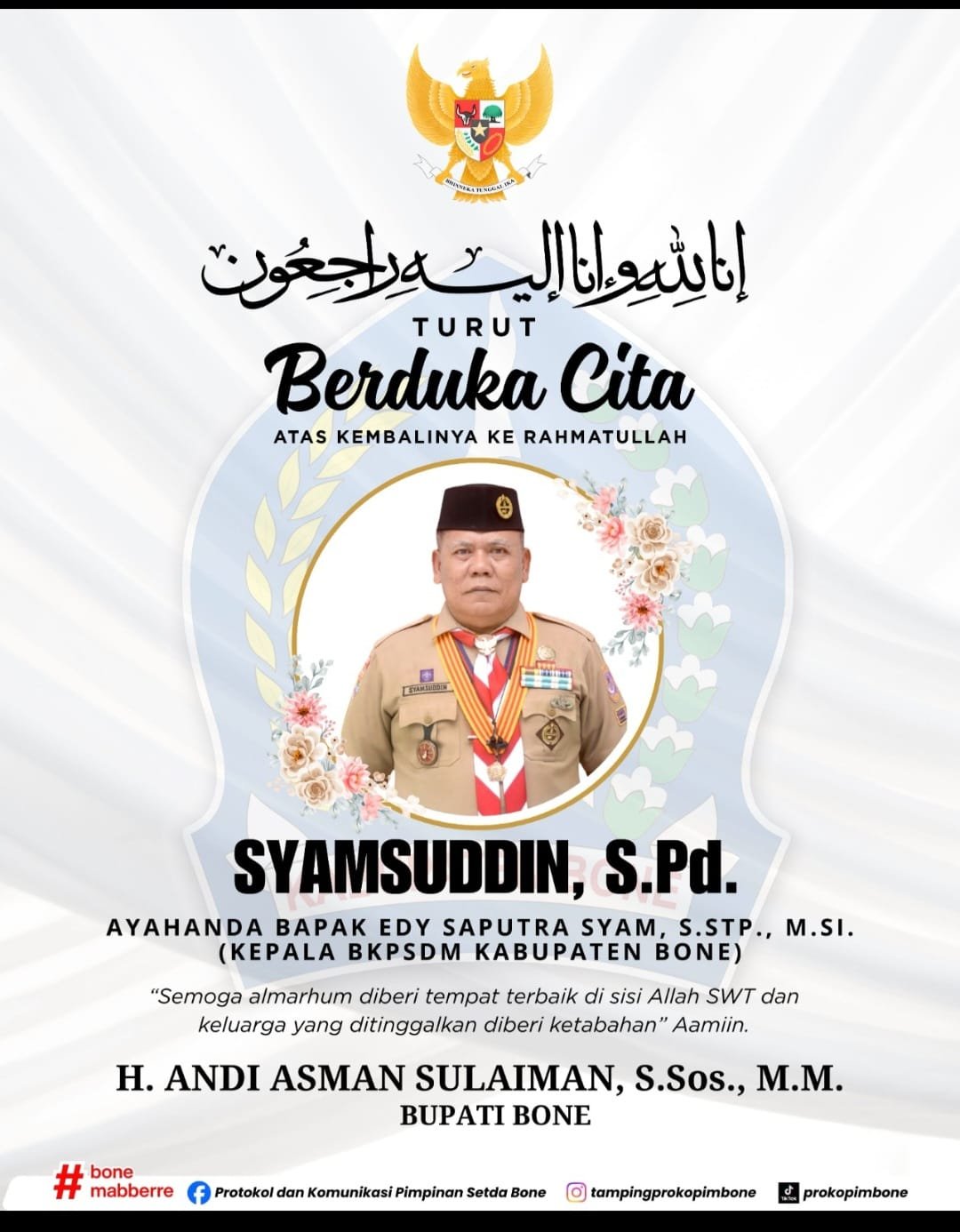 Bone Berduka: Mengenang Syamsuddin, S.Pd., Tokoh Pramuka Penginspirasi Generasi Muda