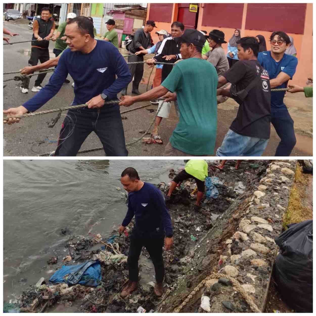 Laksanakan Arahan Bupati Bone, Camat Tanete Riattang Timur Kerahkan 8 Lurah dan Satgas Bersihkan Sampah di Tanggul Bajoe