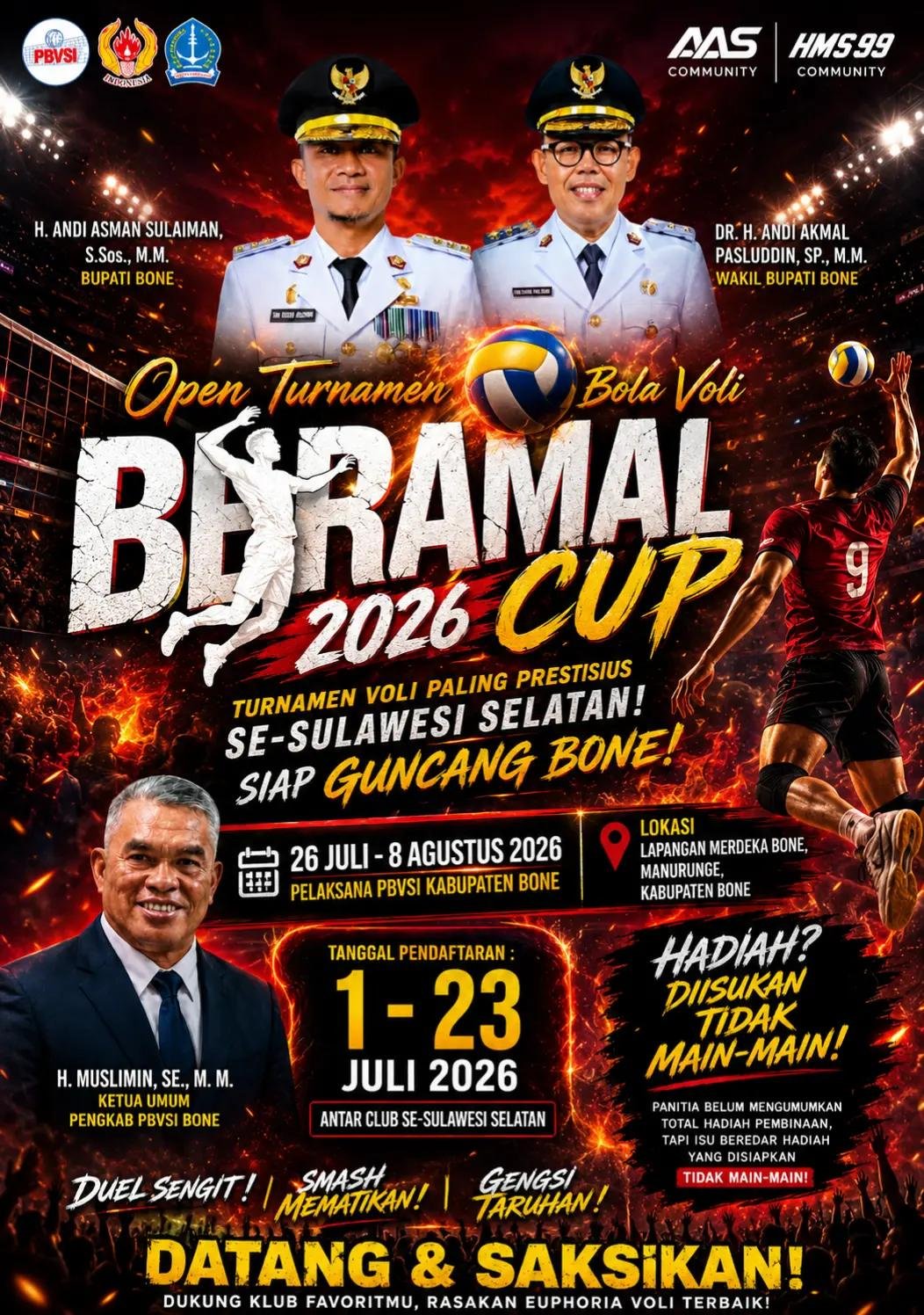 Guncang Arena Sulsel, PBVSI Bone Gelar “Beramal Cup 2026”: Ajang Bergengsi Pencari Bibit Unggul Voli
