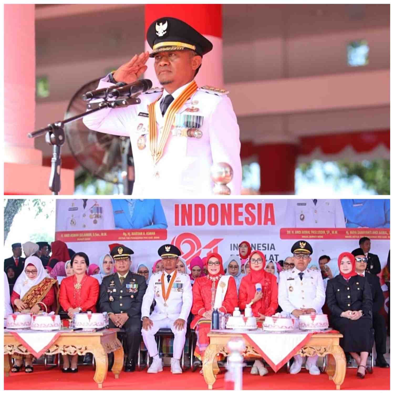 Merah Putih Berkibar Di Lapangan Merdeka Bupati AAS Pimpin Upacara HUT Ke-81 RI