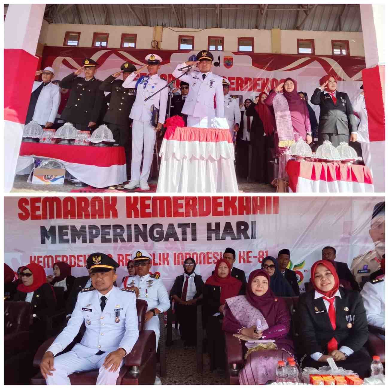 Camat Tanete Riattang Timur Pimpin Upacara HUT RI ke-81 di Lapangan Rompe, Serahkan Hadiah Lomba Pesisir