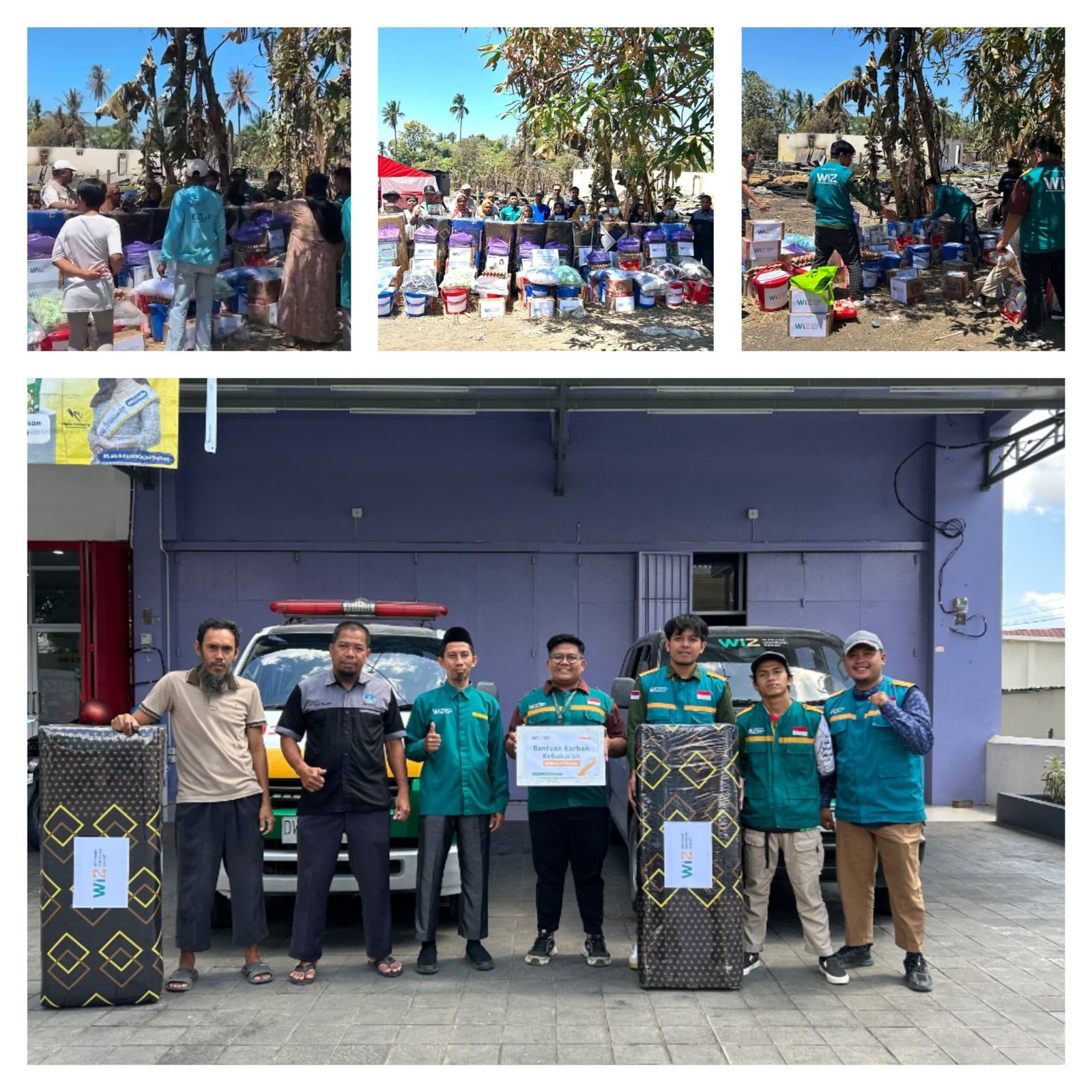 LAZNAS WIZ Bone Bersama DepsosLing Wahdah Salurkan Bantuan untuk Korban Kebakaran di Sanrangeng